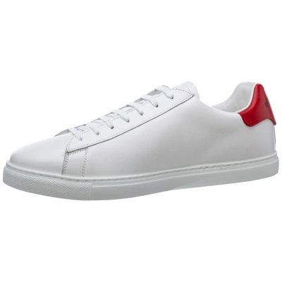 Shop Dsquared2 Men's Shoes Leather Trainers Sneakers Icon  X Ibrahimovic In White