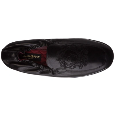 Shop Dolce & Gabbana Men's Leather Loafers Moccasins In Black