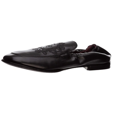 Shop Dolce & Gabbana Men's Leather Loafers Moccasins In Black