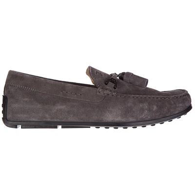 Shop Tod's Double T Loafers In Grey
