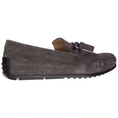 Shop Tod's Double T Loafers In Grey