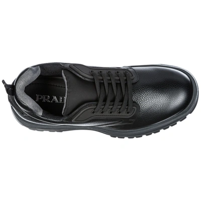 Shop Prada Men's Shoes Leather Trainers Sneakers In Black