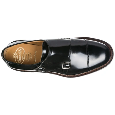 Shop Church's Men's Classic Leather Formal Shoes Slip On Monk Strap Wadebridge In Black