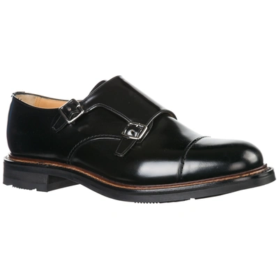 Shop Church's Men's Classic Leather Formal Shoes Slip On Monk Strap Wadebridge In Black