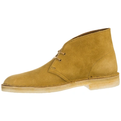 Shop Clarks Men's Suede Desert Boots Lace Up Ankle Boots Desert In Yellow