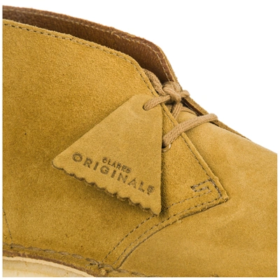 Shop Clarks Men's Suede Desert Boots Lace Up Ankle Boots Desert In Yellow