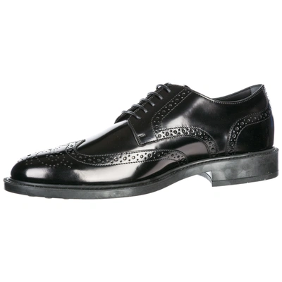 Shop Tod's Men's Classic Leather Lace Up Laced Formal Shoes Derby In Black