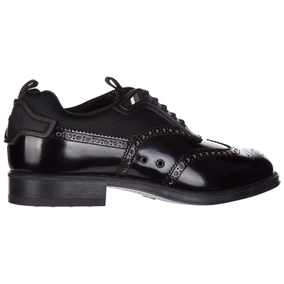 Shop Prada Men's Classic Leather Lace Up Laced Formal Shoes Brogue In Black