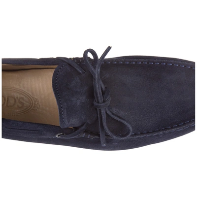 Shop Tod's Men's Suede Loafers Moccasins  Laccetti In Blue