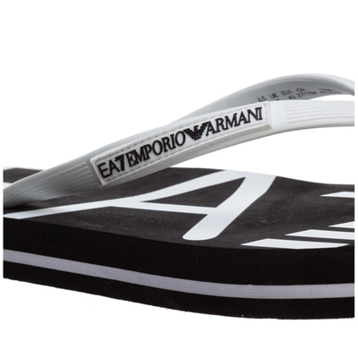 Shop Ea7 Men's Rubber Flip Flops Sandals In Black