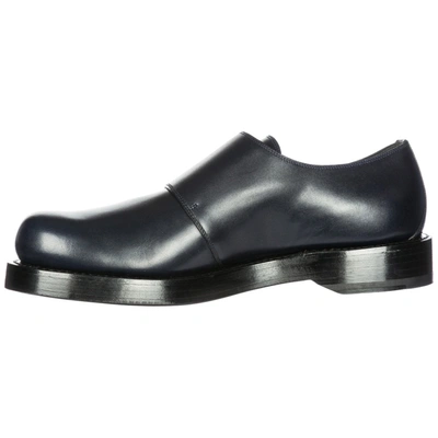 Shop Gucci Men's Classic Leather Formal Shoes Slip On  Monkstrap In Blue
