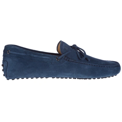 Shop Tod's Men's Suede Loafers Moccasins Gommino In Blue