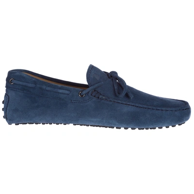 Shop Tod's Men's Suede Loafers Moccasins Gommino In Blue