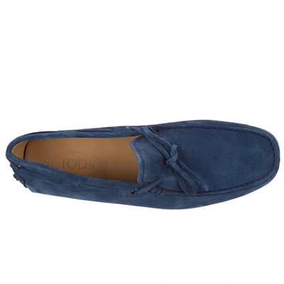 Shop Tod's Men's Suede Loafers Moccasins Gommino In Blue