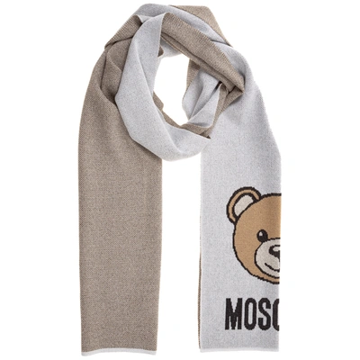 Shop Moschino Women's Scarf Teddy In Grey