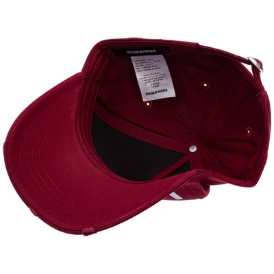 DSquared² Icon Embossed Baseball Cap in Red for Men