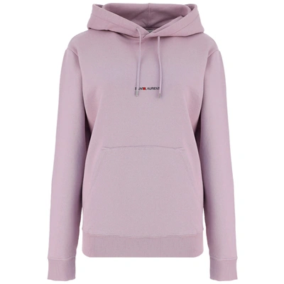 Shop Saint Laurent Women's Sweatshirt Hood Hoodie  Rive Gauche In Pink