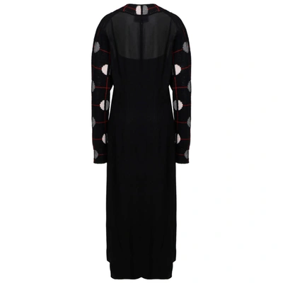 Shop Prada Women's Calf Length Dress Long Sleeve In Black