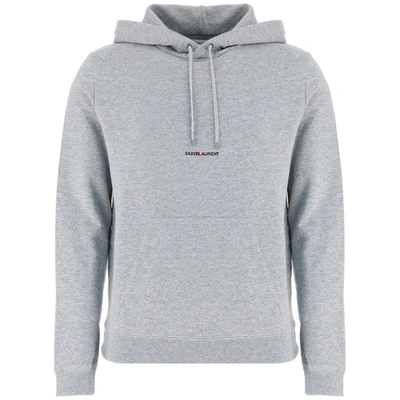 Shop Saint Laurent Men's Hoodie Sweatshirt Sweat  Rive Gauche In Grey