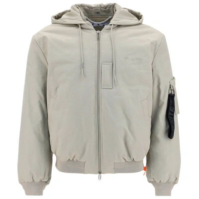 Shop Off-white Men's Bomber Outerwear Down Jacket Blouson In Grey