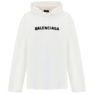 Shop Balenciaga Men's Hoodie Sweatshirt Sweat In White