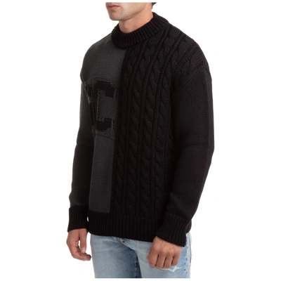 Shop Gcds Men's Crew Neck Neckline Jumper Sweater Pullover  Mix Logo In Black