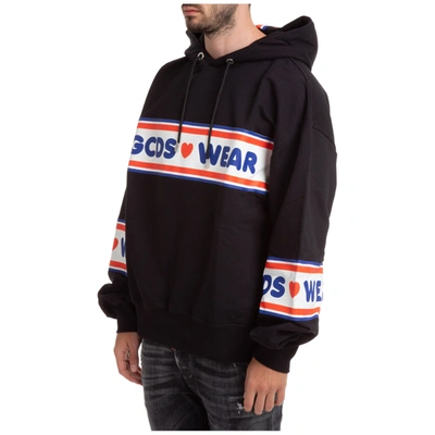 Shop Gcds Men's Hoodie Sweatshirt Sweat Logo In Black