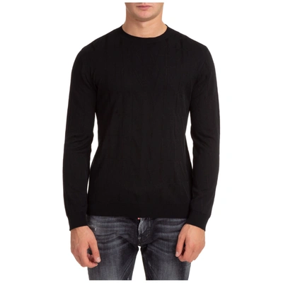 Shop Valentino Men's Crew Neck Neckline Jumper Sweater Pullover In Black