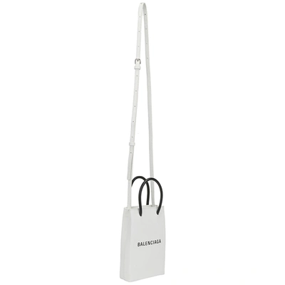 Shop Balenciaga Women's Leather Cross-body Messenger Shoulder Bag  Phone Holder In White