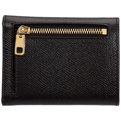 Shop Dolce & Gabbana Women's Wallet Leather Coin Case Holder Purse Card Trifold  Dauphine In Black