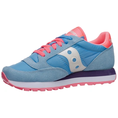 Shop Saucony Women's Shoes Suede Trainers Sneakers  Jazz Original In Light Blue