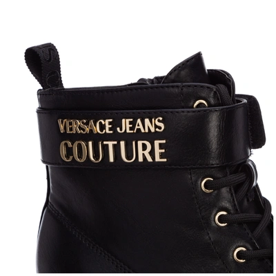 Shop Versace Jeans Couture Women's Leather Ankle Boots Booties In Black