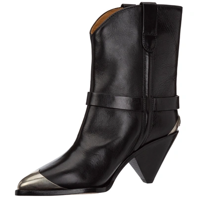 Shop Isabel Marant Women's Leather Heel'ankle Boots Booties Limza In Black