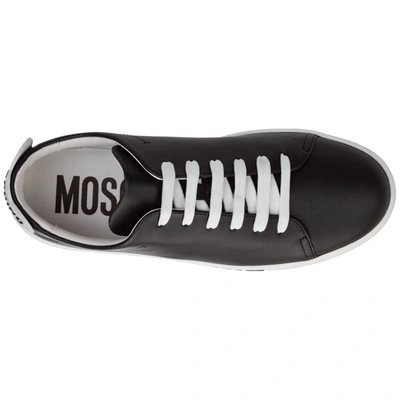 Shop Moschino Women's Shoes Leather Trainers Sneakers In Black