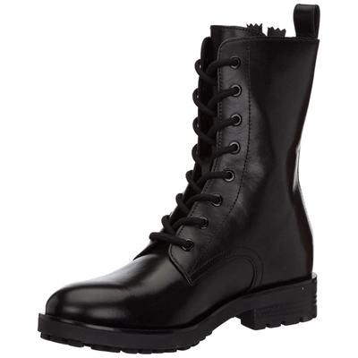 Shop Love Moschino Women's Leather Combat Boots In Black