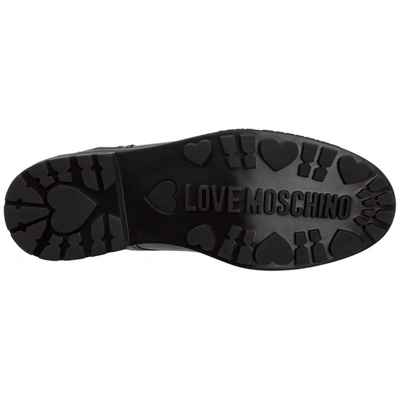 Shop Love Moschino Women's Leather Combat Boots In Black