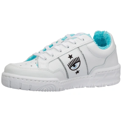 Shop Chiara Ferragni Women's Shoes Leather Trainers Sneakers  Cf-1 In White