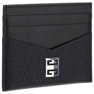 Shop Givenchy Men's Genuine Leather Credit Card Case Holder Wallet 4g In Black