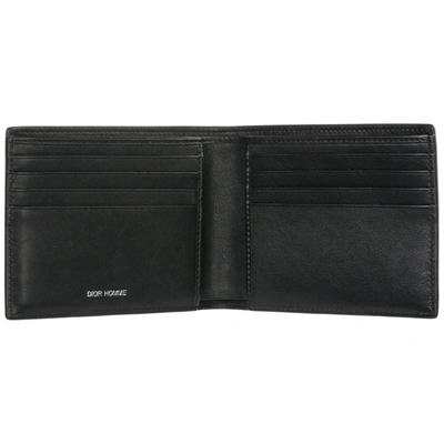 Shop Dior Men's Genuine Leather Wallet Credit Card Bifold In Black