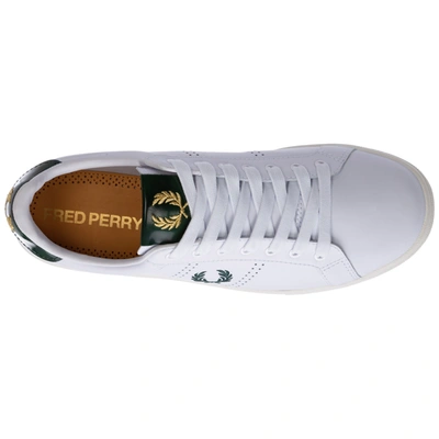Fred Perry B721 Leather Green Tab Logo Sneakers In White | ModeSens