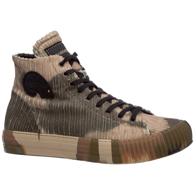 Shop Gabriele Pasini Men's Shoes High Top Leather Trainers Sneakers In Green