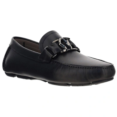 Shop Ferragamo Men's Leather Loafers Moccasins   Driver Ornamento Sf In Black