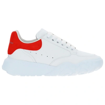 Shop Alexander Mcqueen Men's Shoes Leather Trainers Sneakers  Court In White