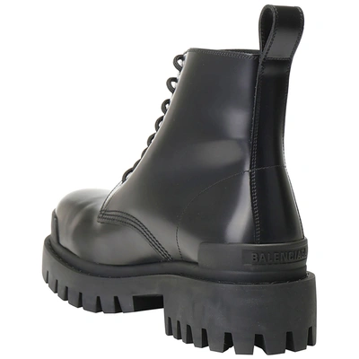 Shop Balenciaga Men's Genuine Leather Ankle Boots  Strike In Black