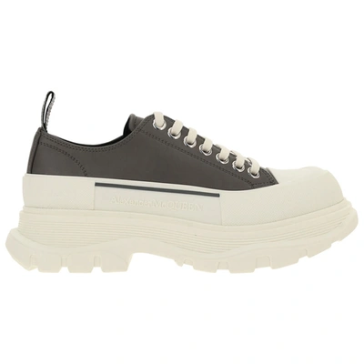 Shop Alexander Mcqueen Men's Shoes Leather Trainers Sneakers  Tread Slick In Grey