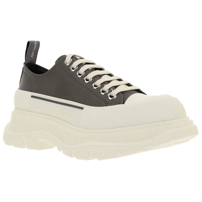 Shop Alexander Mcqueen Men's Shoes Leather Trainers Sneakers  Tread Slick In Grey