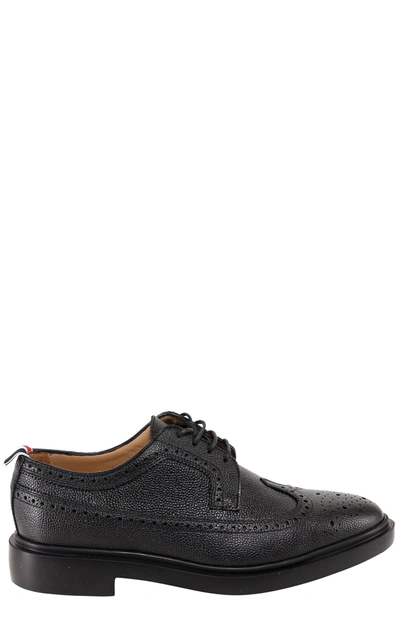Shop Thom Browne Longwing Brogue Derby Shoes In Black