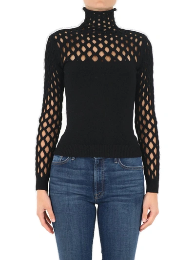 Shop Valentino Stretched Mesh Long In Black