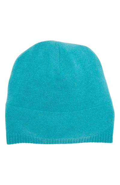 Portolano Slouchy Cashmere Knit Beanie In Lake Blue