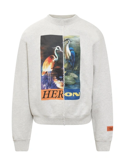 Shop Heron Preston Graphic Print Sweatshirt In Grey